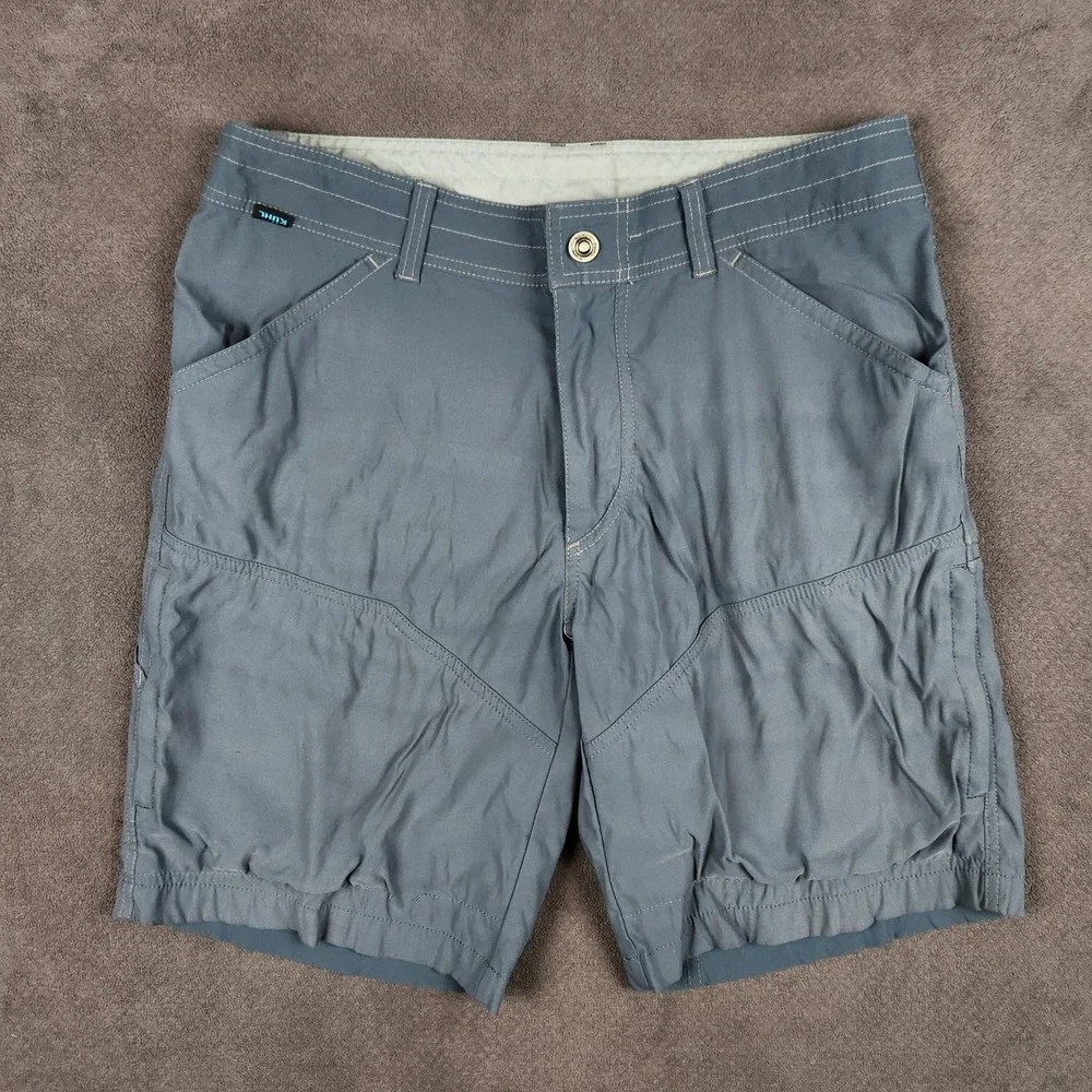 KUHL Renegade‎ Shorts Mens 34 Charcoal Blue Tech Utility Cargo Hiking Outdoor